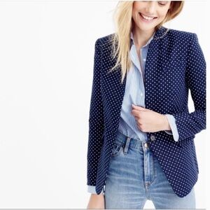 Banana Republic Navy White Polkadot School boy blazer jacket women size Medium